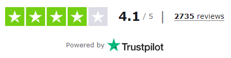 Trustpilot 4,1/5 sterren