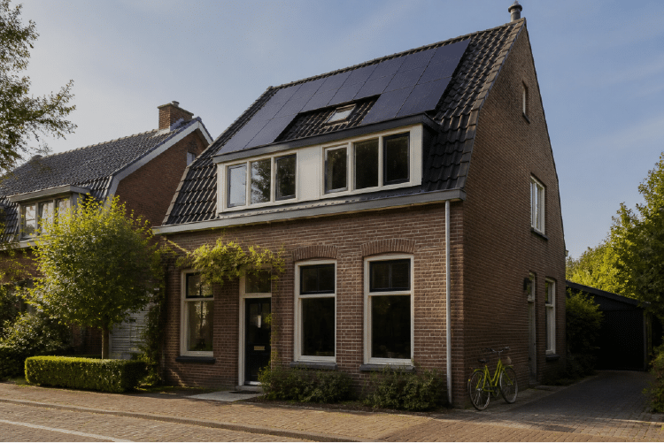 Huis met zonnepanelen